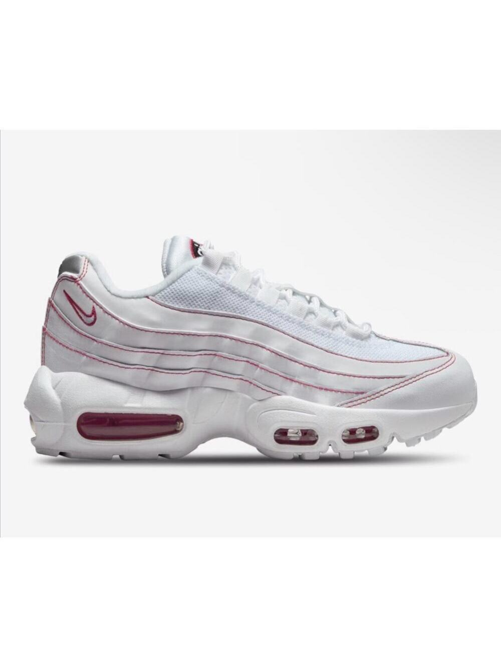 Nike Air Max 95 White/Red Big Kids/Women Size 6Y/7.5W F7054101- (28)